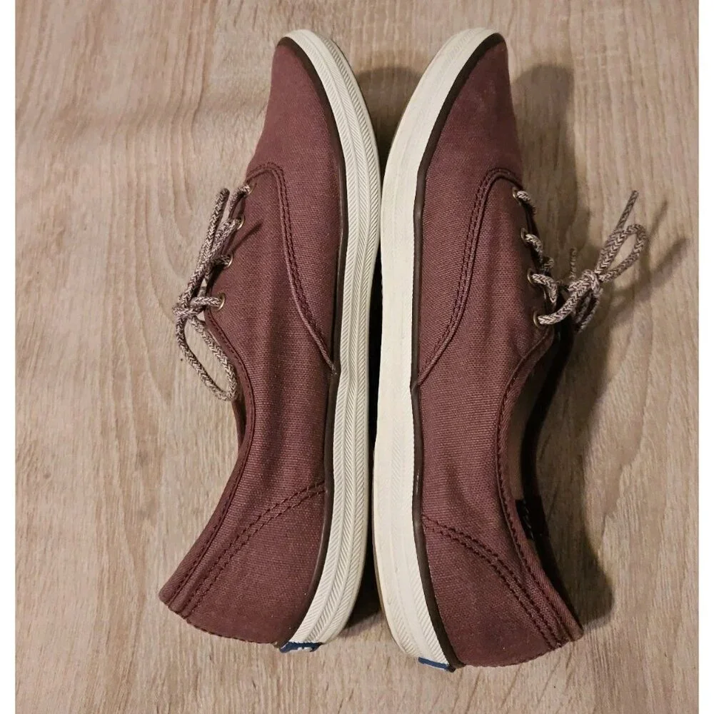 Keds Size 8.5 Womens Canvas Comfort Flats Shoes Sneakers Bergundy